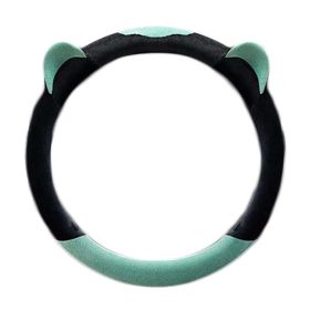 Green Cat Ear Winter Plush Steering Wheel Cover Warm Car Wheel Protector Universal Car Accessories for Women