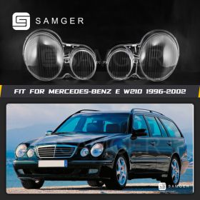 Pair Headlight Lens Cover For Mercedes-Benz E Class W210 1996-2002