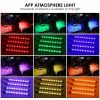 4Pcs 12LED RGB Car Interior Atmosphere Light Strip IR Music Lamp With Remote