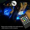 4Pcs 12LED RGB Car Interior Atmosphere Light Strip IR Music Lamp With Remote