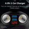 3.1A Dual USB Car Charger 2 Port LCD Display 12-24V Cigarette Socket Lighter Fast Car Charger Power Adapter Car Styling